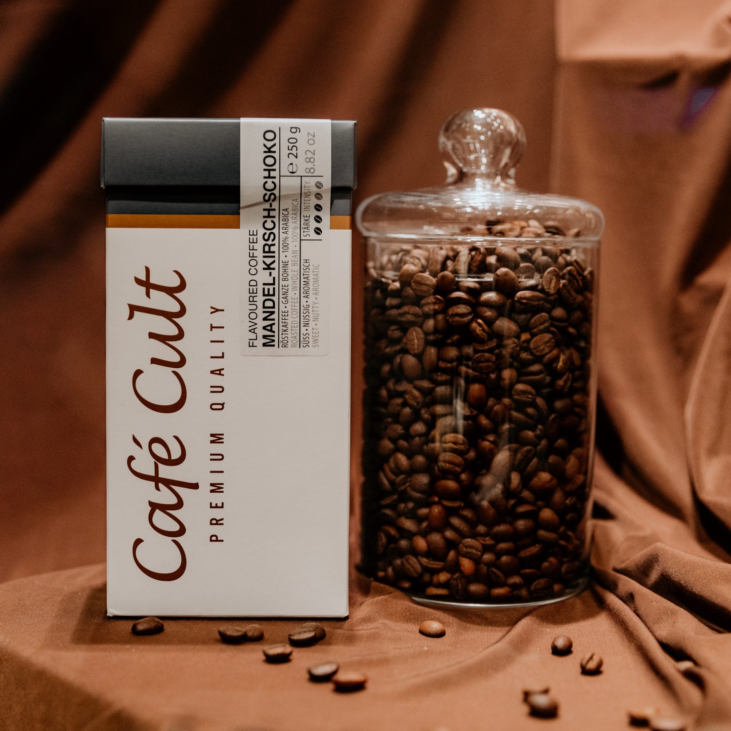 Caffè aromatizzato CILIEGIA CIOCCOLATO E MANDORLA - 250 gr caffè in grani