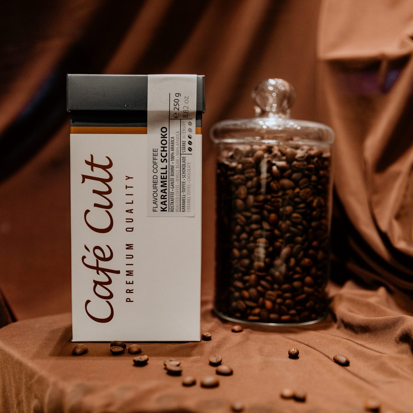 Caffè aromatizzato CIOCCOLATO E CARAMELLO - 250 gr caffè macinato Espresso